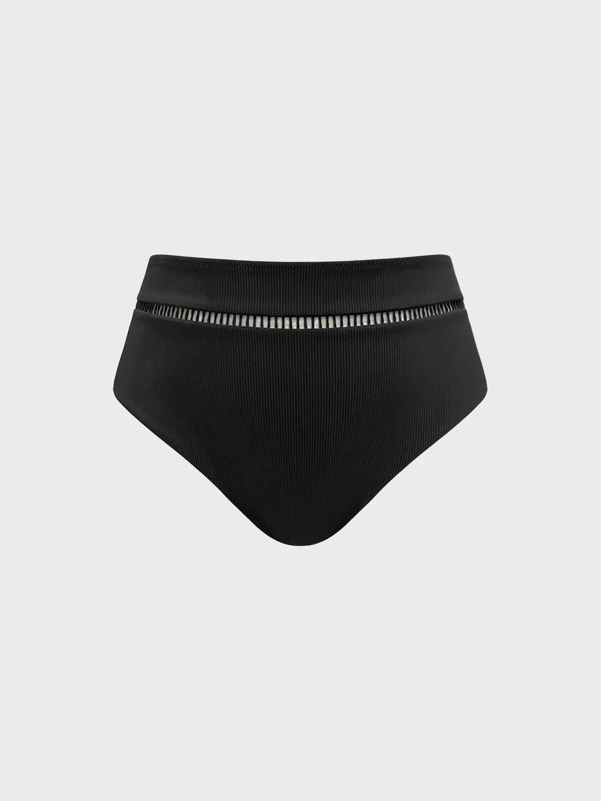 Black Solid Plus Size Bikini Bottom sold by BERLOOK