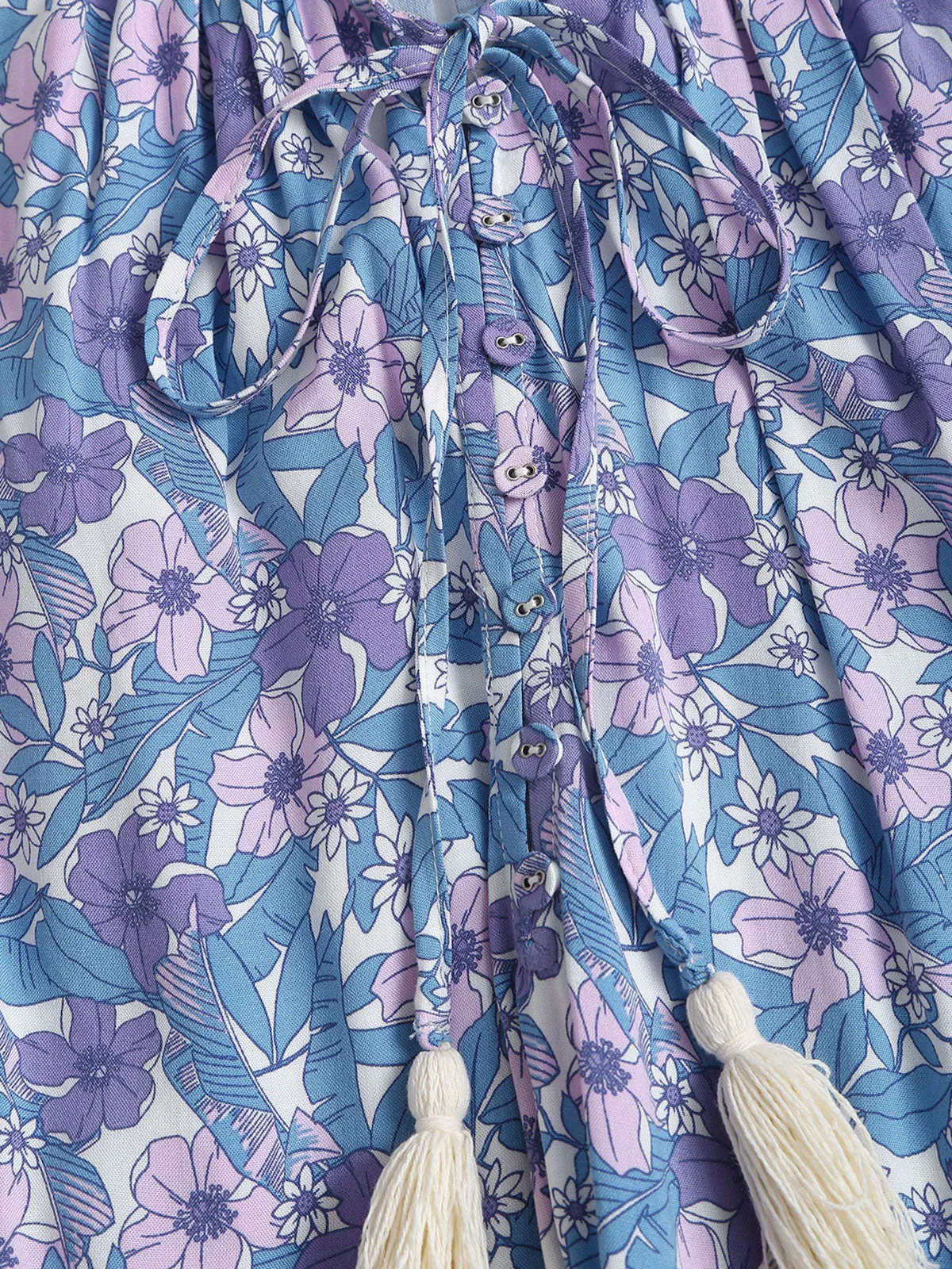 Purple Print Ruched Beach Dress sold by BERLOOK product image thumbnail 3