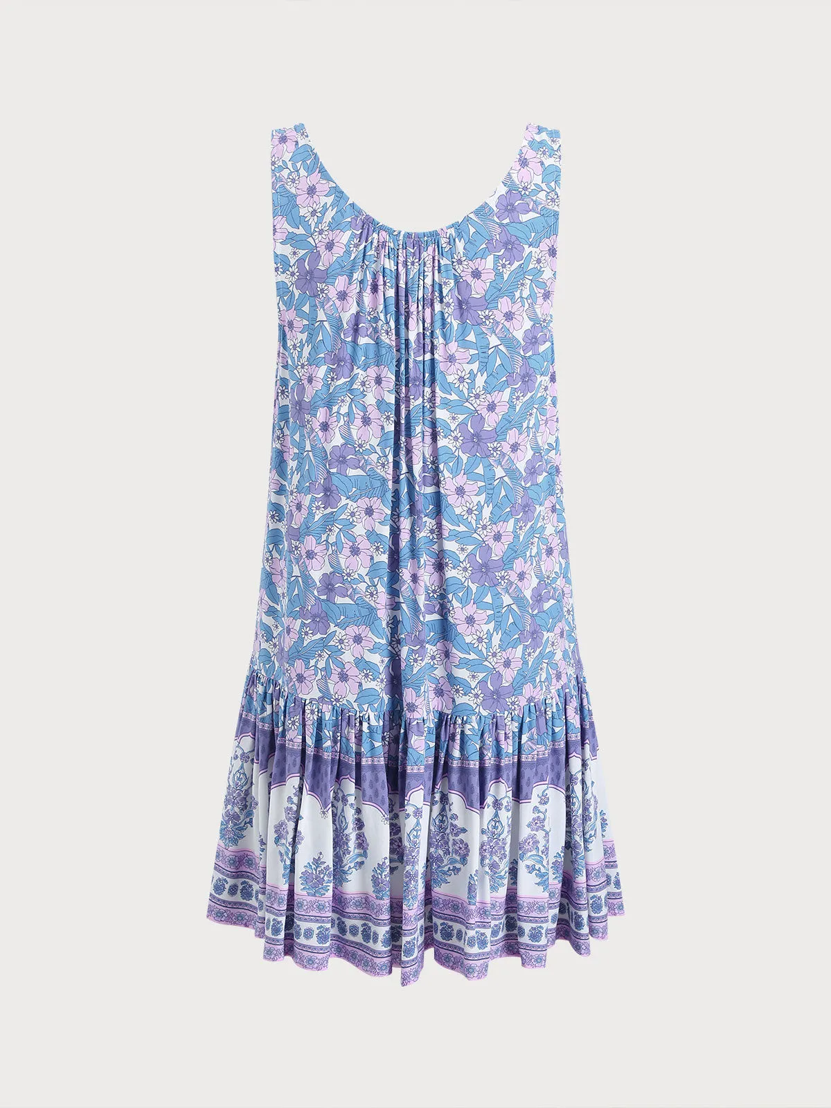 Purple Print Ruched Beach Dress sold by BERLOOK product image thumbnail 2
