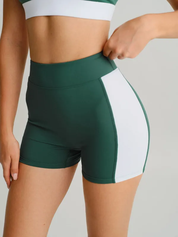 Green Contrast Line Workout Shorts 3" sold by BERLOOK