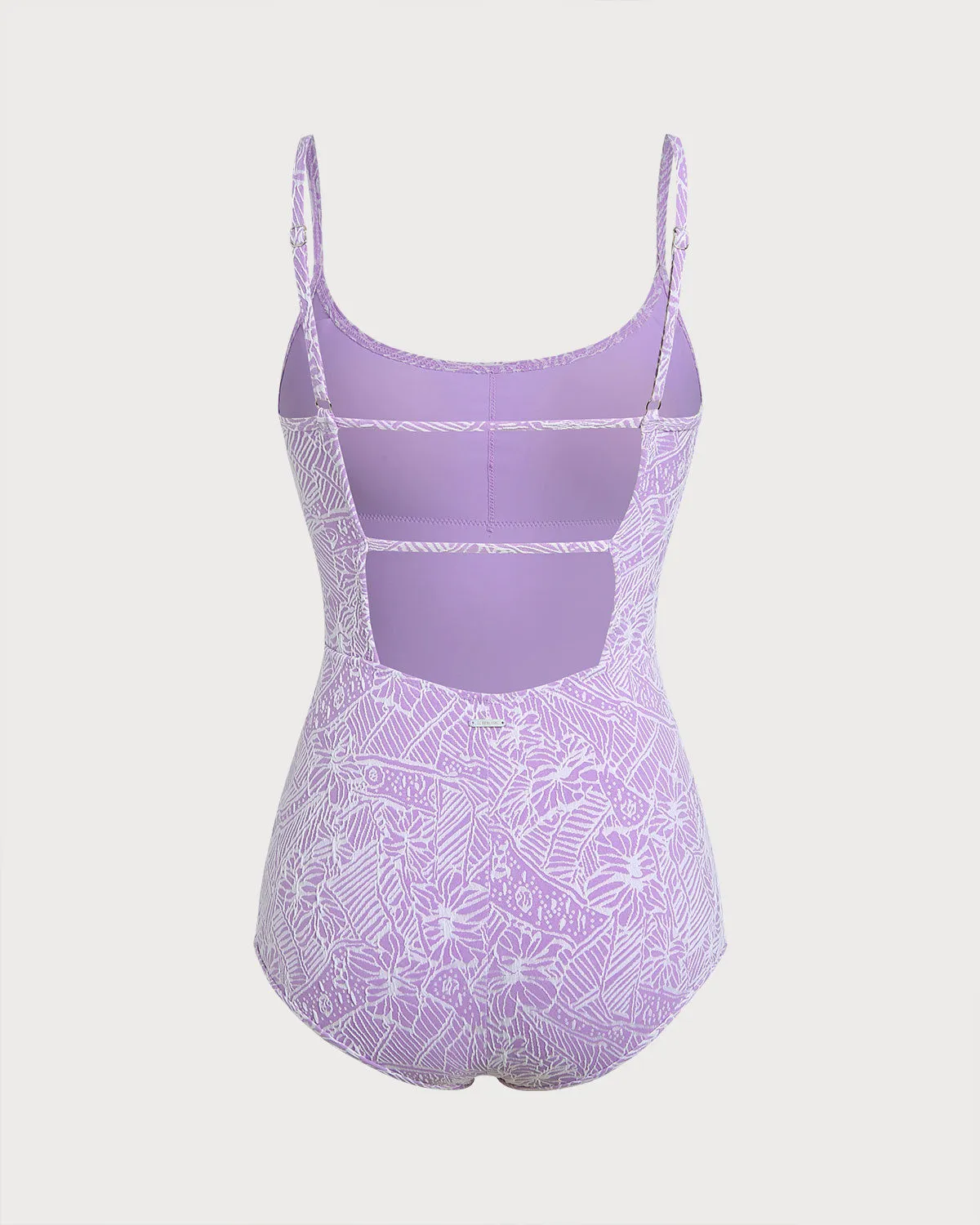 Purple Print Cut-Out Surf One Piece sold by BERLOOK