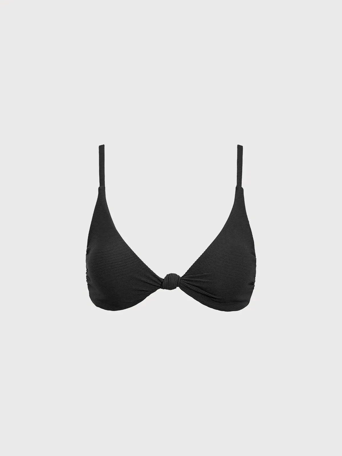 Black Ribbed Knot Bikini Top sold by BERLOOK product image thumbnail 4