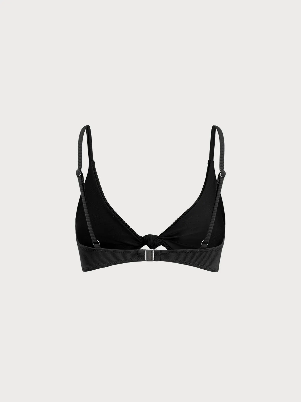Black Ribbed Knot Bikini Top sold by BERLOOK product image thumbnail 5