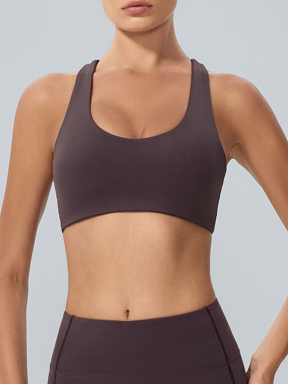 Purple Cutout X-Cross Sports Bra sold by BERLOOK product image thumbnail 2