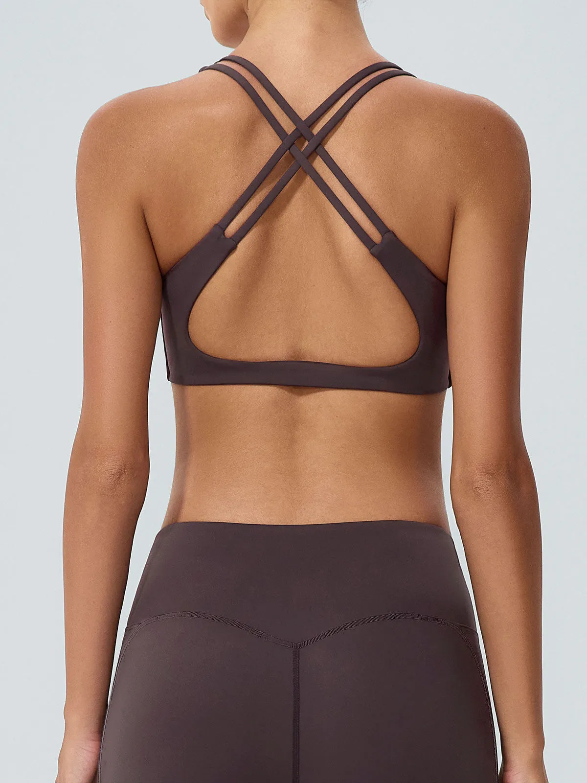 Purple Cutout X-Cross Sports Bra sold by BERLOOK product image thumbnail 5