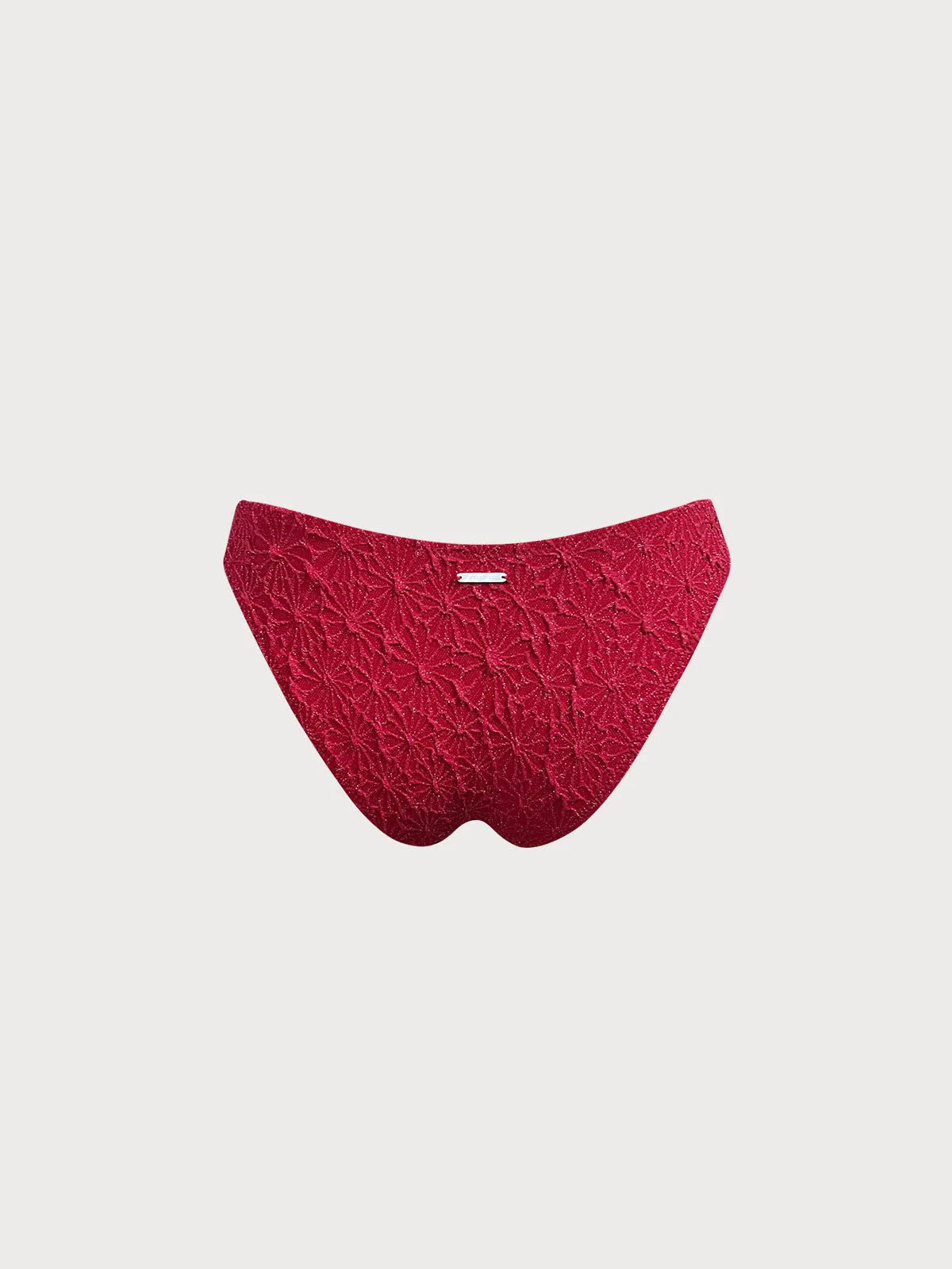 Wine Red Textured Bikini Bottom sold by BERLOOK product image thumbnail 2