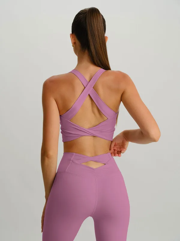 Pink Twist X-Cross Sports Bra - Light Support sold by BERLOOK