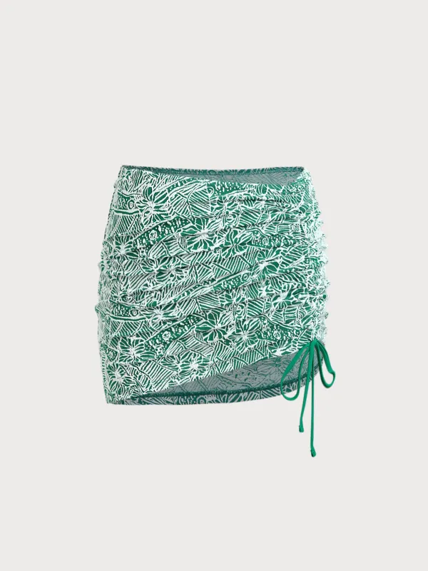 Green Textured Cover Up Skirt sold by BERLOOK