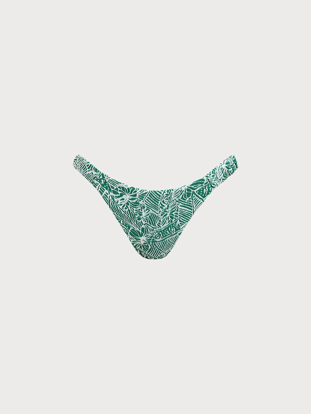 Green Textured Elastic Bikini Bottom sold by BERLOOK