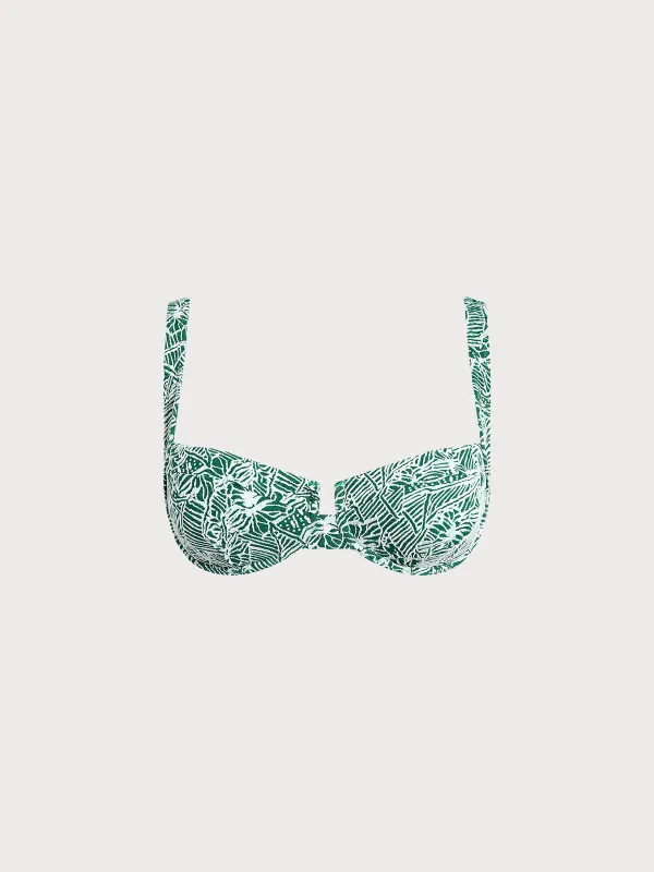 Green Textured Underwire Bikini Top sold by BERLOOK