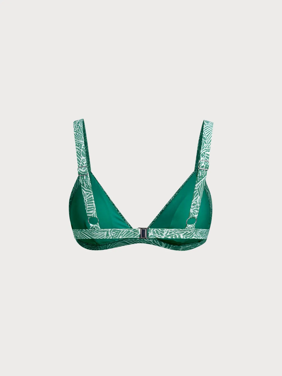 Green Textured V Neck Bikini Top sold by BERLOOK product image thumbnail 2
