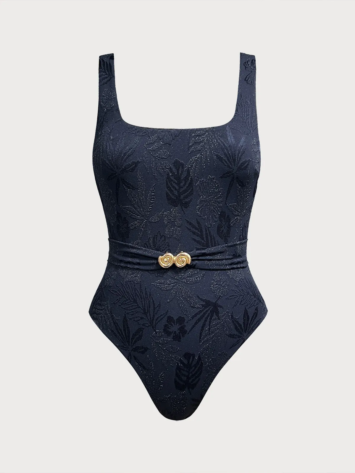 Blue Shimmer Textured One-Piece Swimsuit sold by BERLOOK