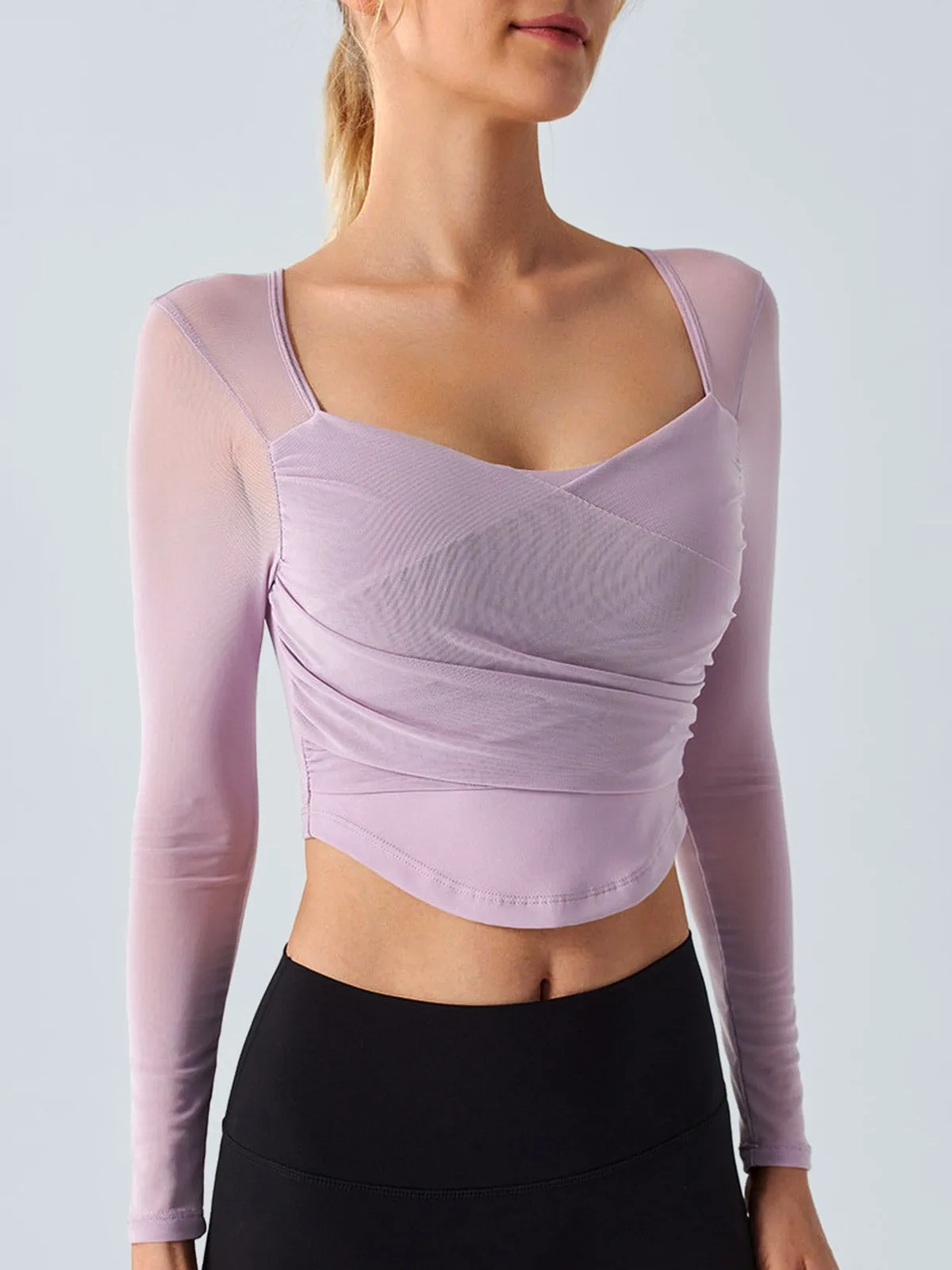 Light Purple Backless Long Sleeve Top - Light Support sold by BERLOOK product image thumbnail 3