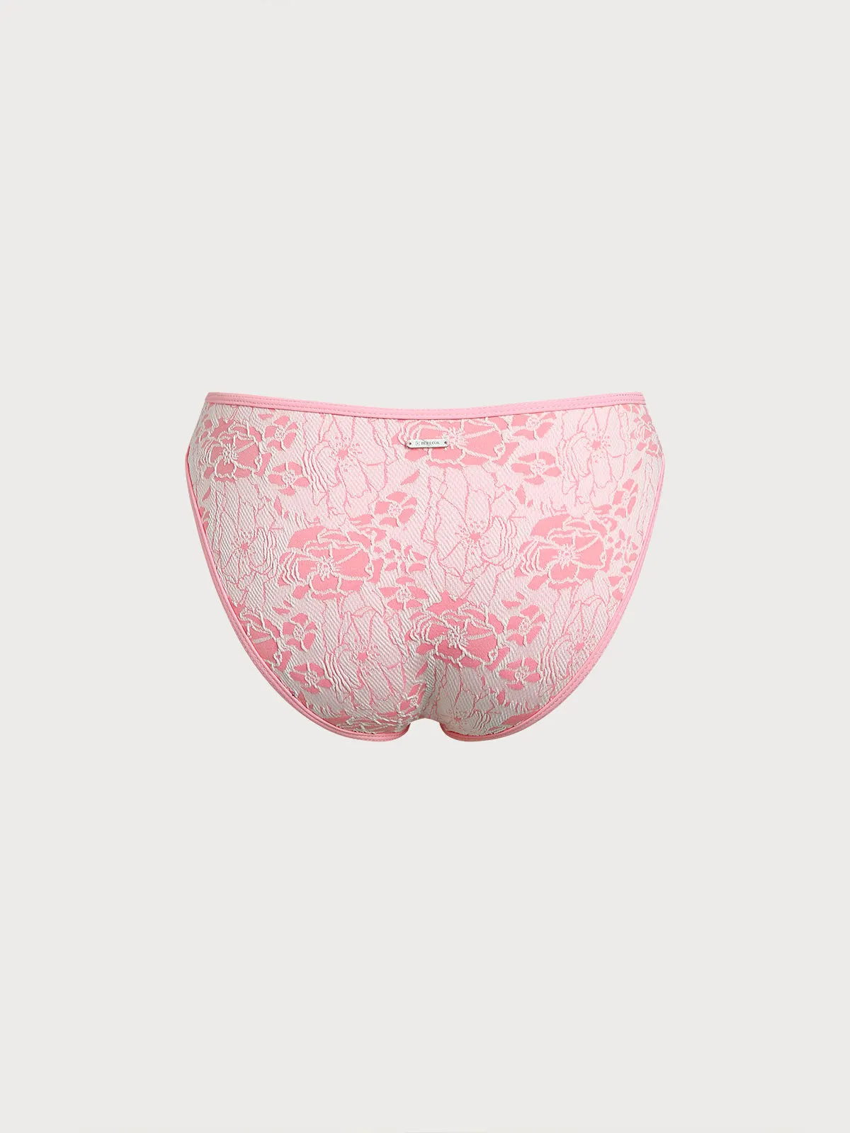Pink Floral Textured Bikini Bottom sold by BERLOOK product image thumbnail 2