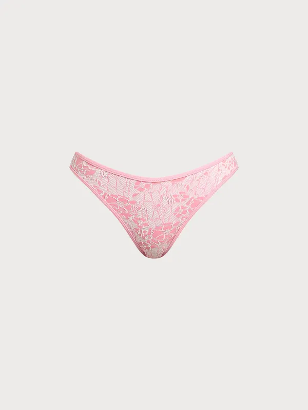 Pink Floral Textured Bikini Bottom sold by BERLOOK