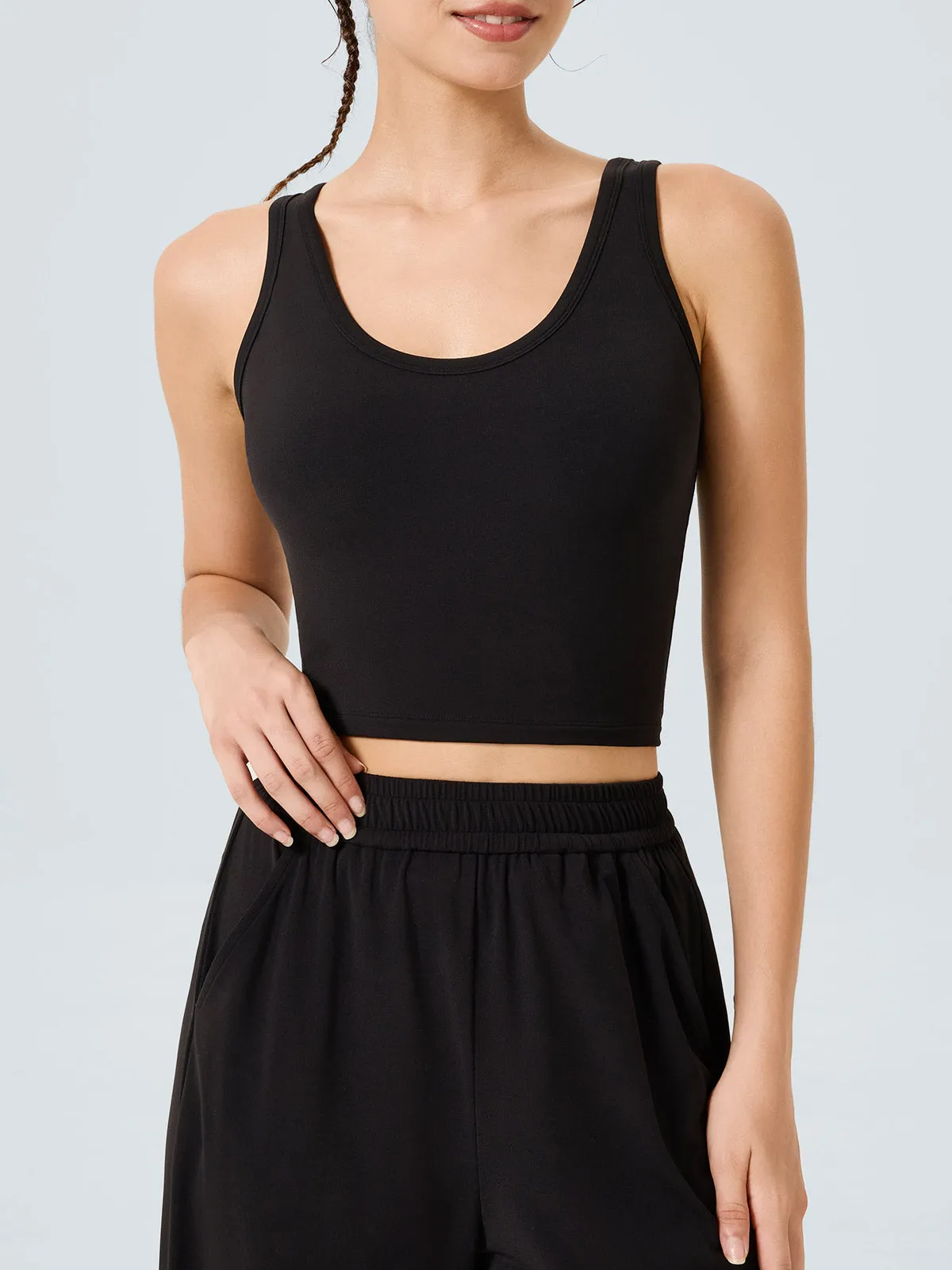 Black Twist Back Tank Top sold by BERLOOK product image thumbnail 3