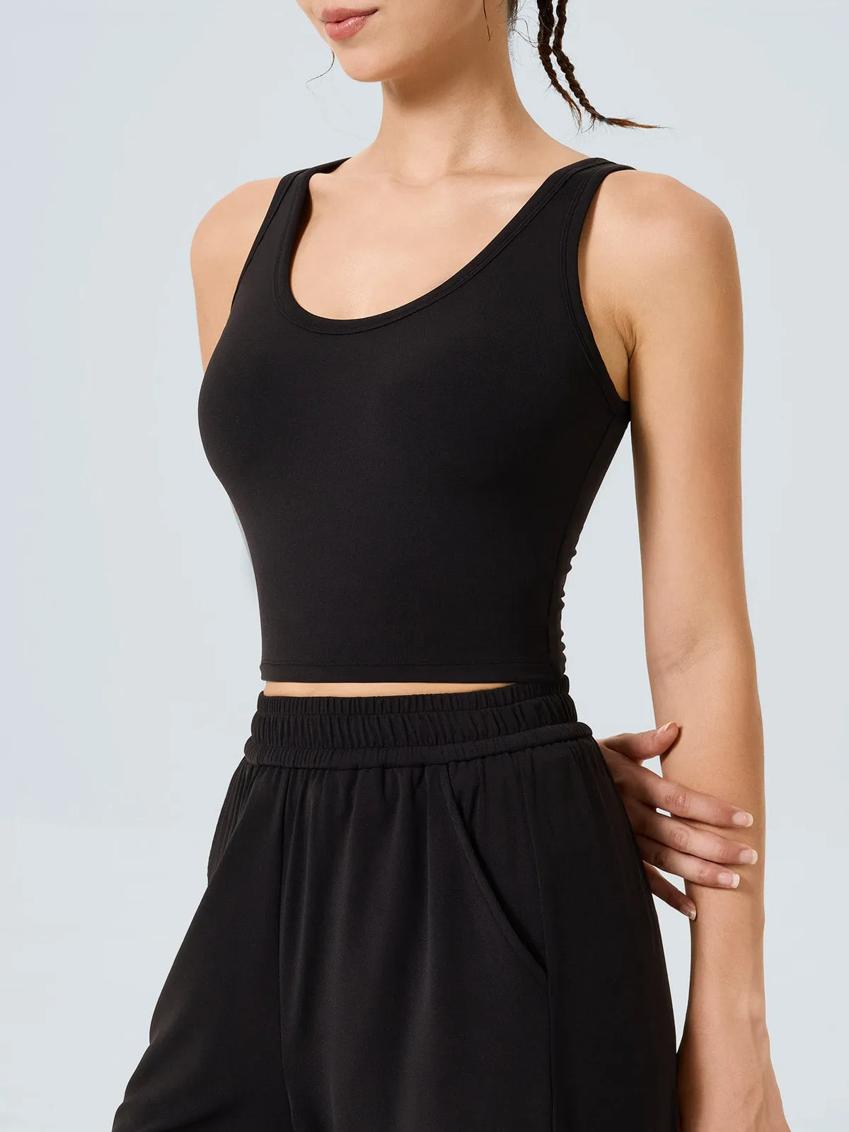 Black Twist Back Tank Top sold by BERLOOK product image thumbnail 4