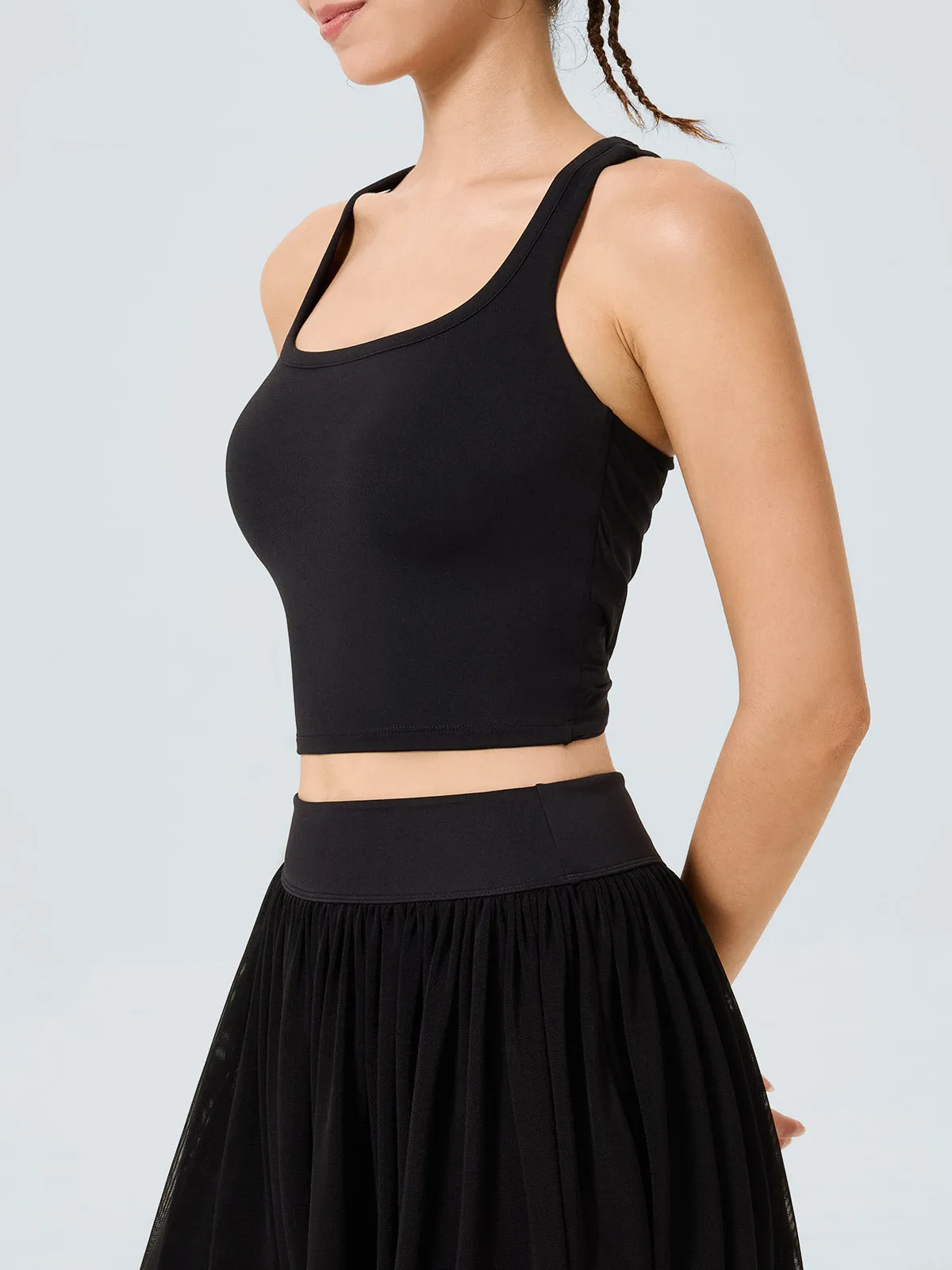 Black Cutout Twist Tank Top sold by BERLOOK product image thumbnail 4