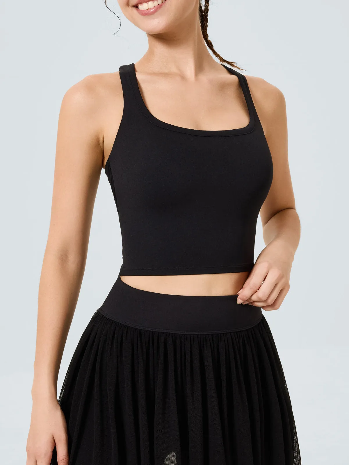 Black Cutout Twist Tank Top sold by BERLOOK product image thumbnail 2