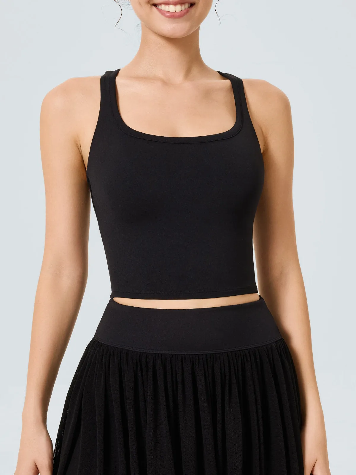 Black Cutout Twist Tank Top sold by BERLOOK product image thumbnail 3