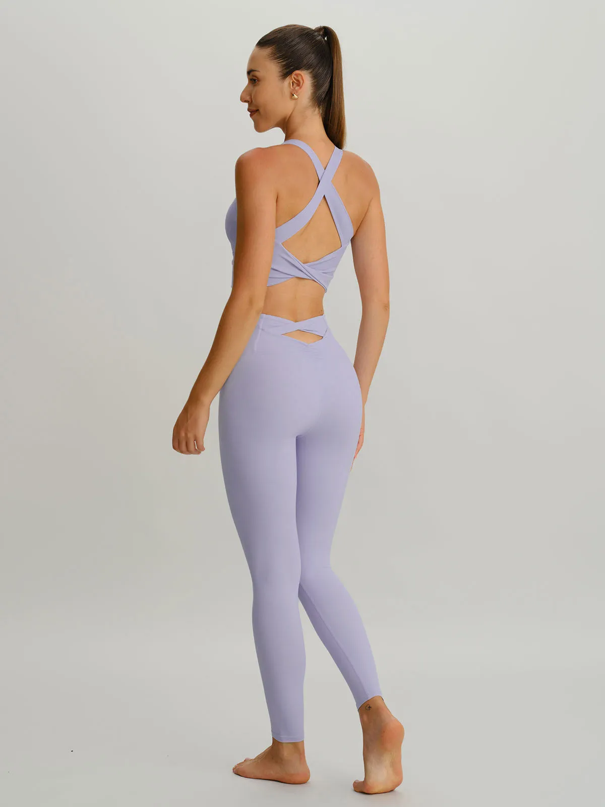 Light Purple Twist X-Cross Sports Bra - Light Support sold by BERLOOK product image thumbnail 4