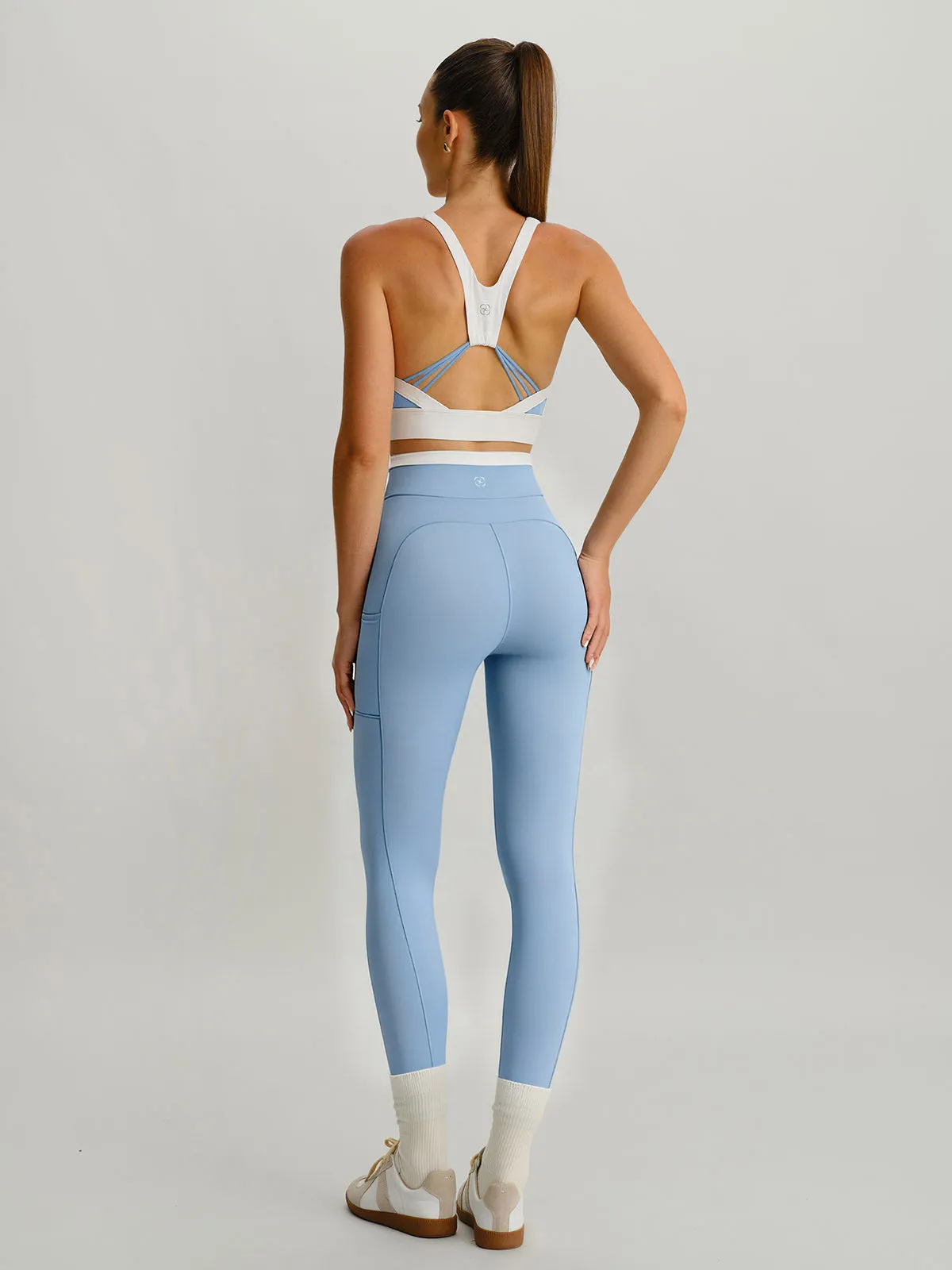 Light Blue Contrast U Neck Sports Bra - Light Support sold by BERLOOK product image thumbnail 5