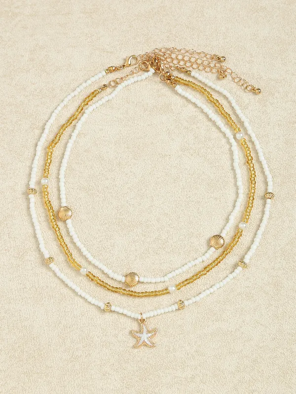 Layered Starfish Necklace sold by BERLOOK