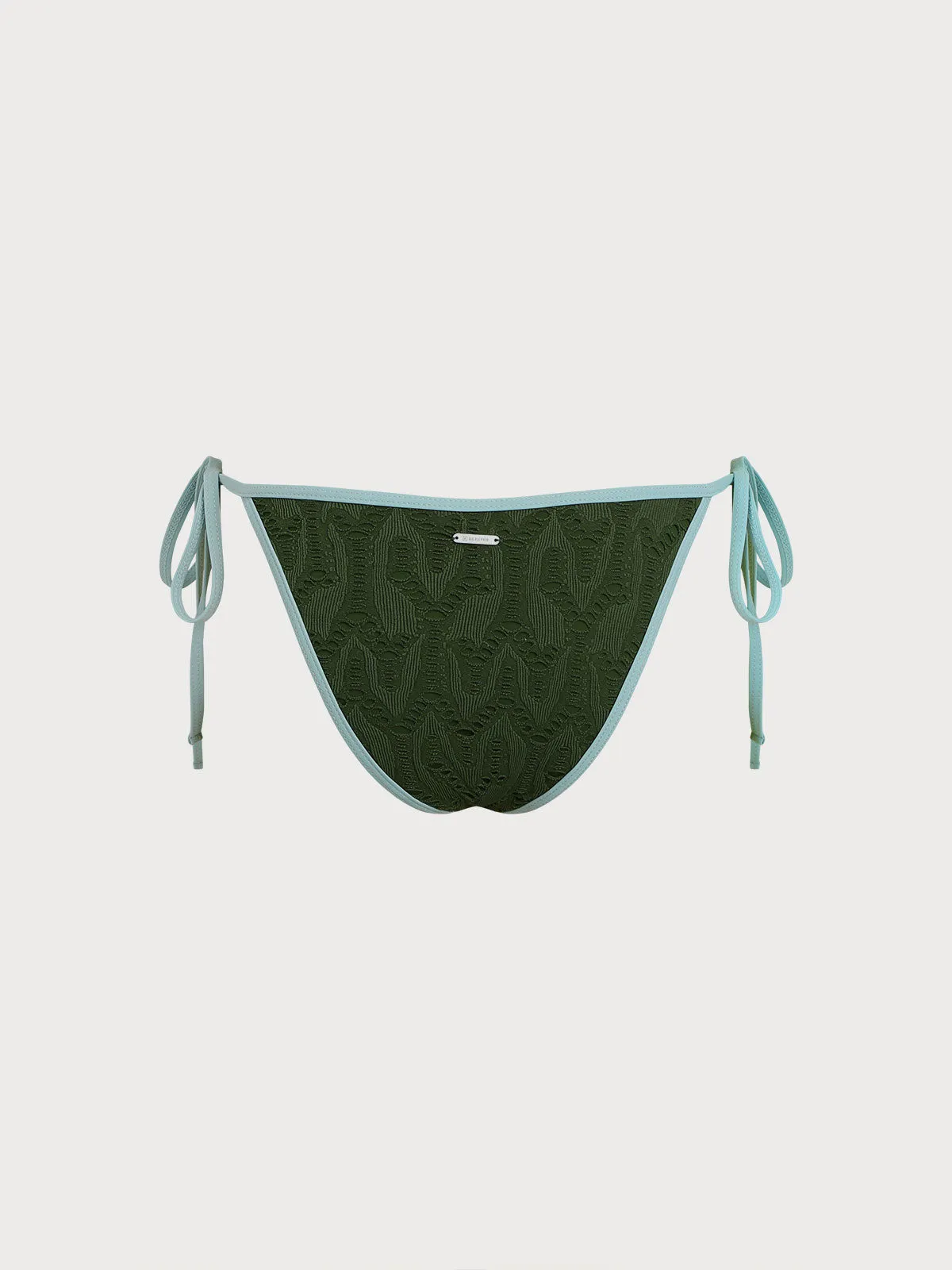 Dark Green Textured Tie Bikini Bottom sold by BERLOOK product image thumbnail 2