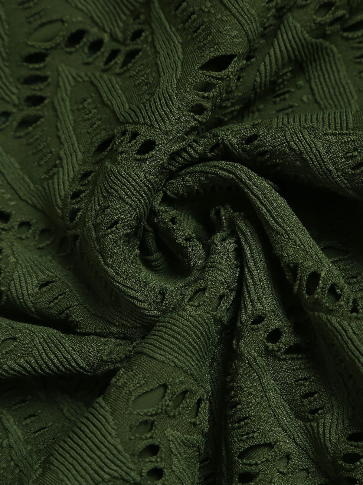 Dark Green Textured Cutout Bikini Top sold by BERLOOK product image thumbnail 4