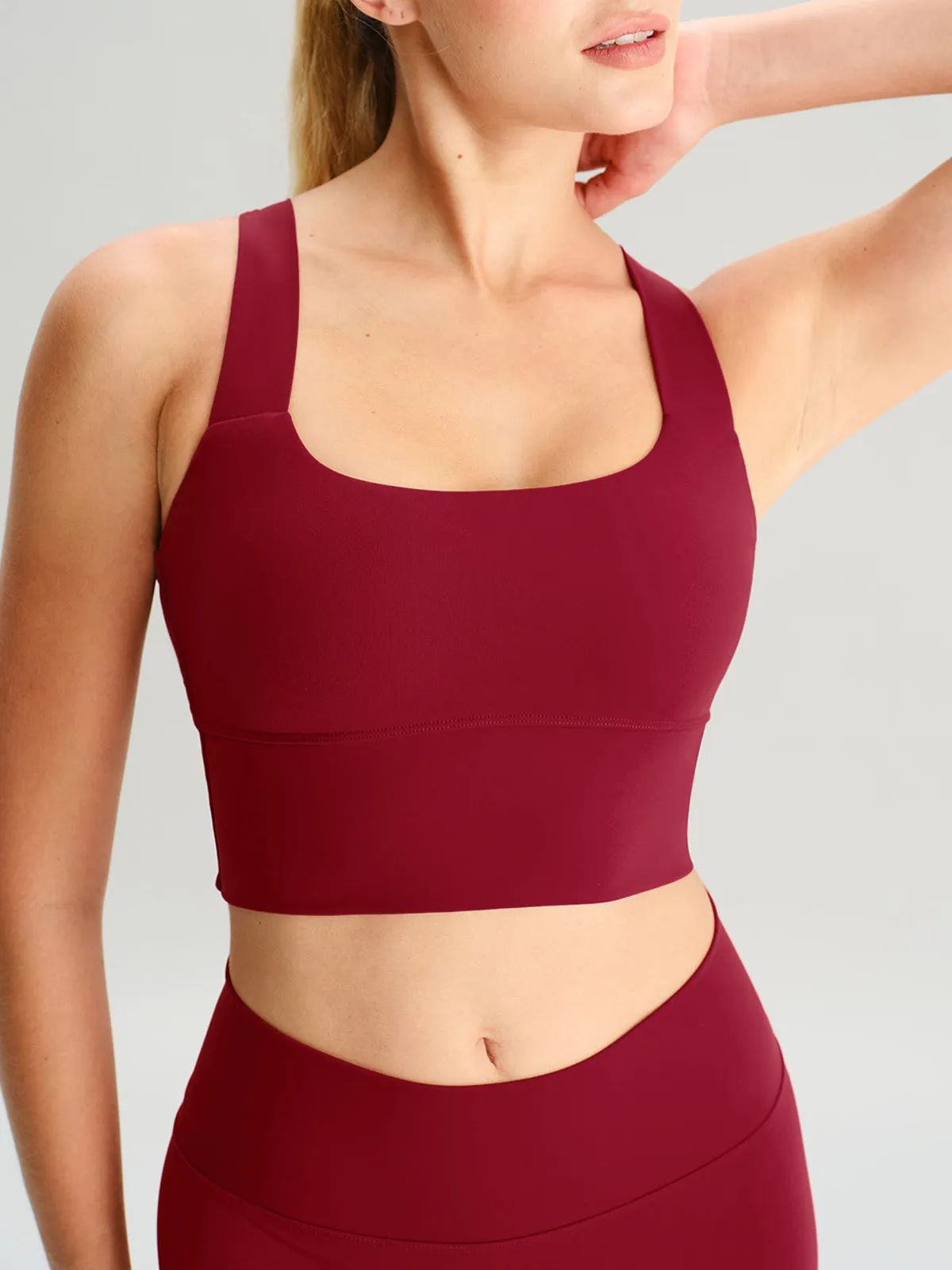 Wine Red Twist X-Cross Sports Bra - Light Support sold by BERLOOK product image thumbnail 3