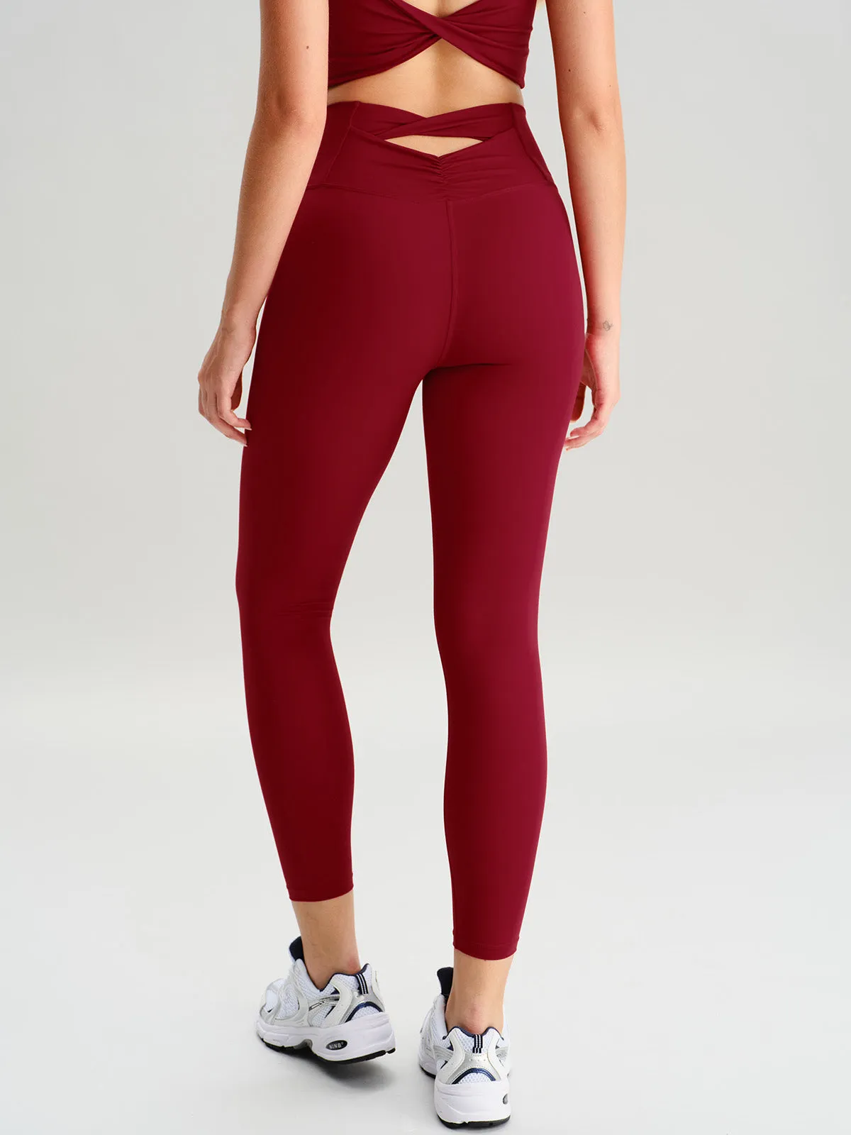 Wine Red Cut Out Leggings 24" sold by BERLOOK