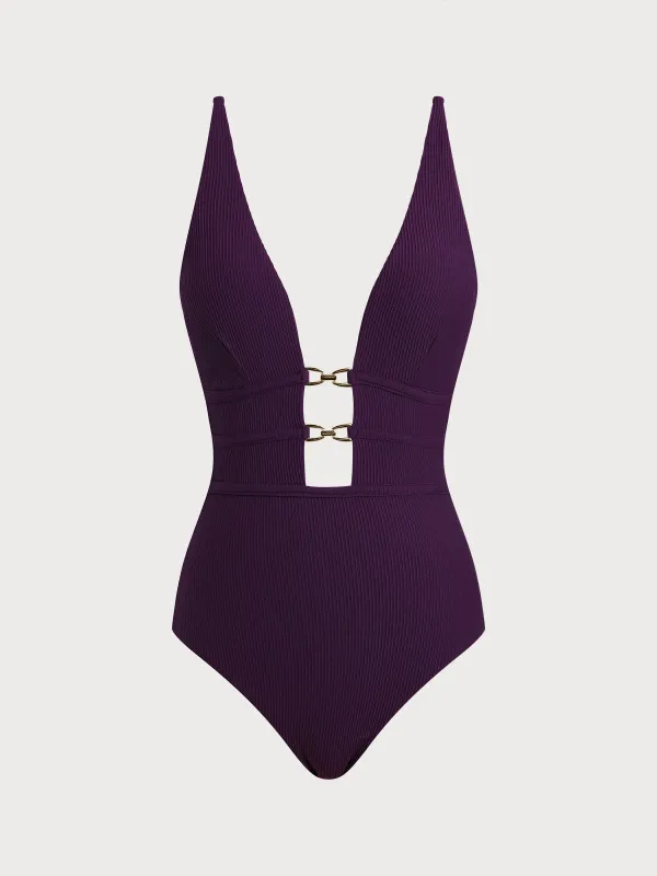 Purple Triangle X Cross One-Piece Swimsuit sold by BERLOOK