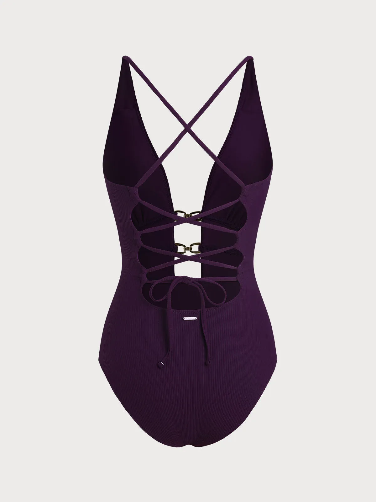 Purple Triangle X Cross One-Piece Swimsuit sold by BERLOOK product image thumbnail 2