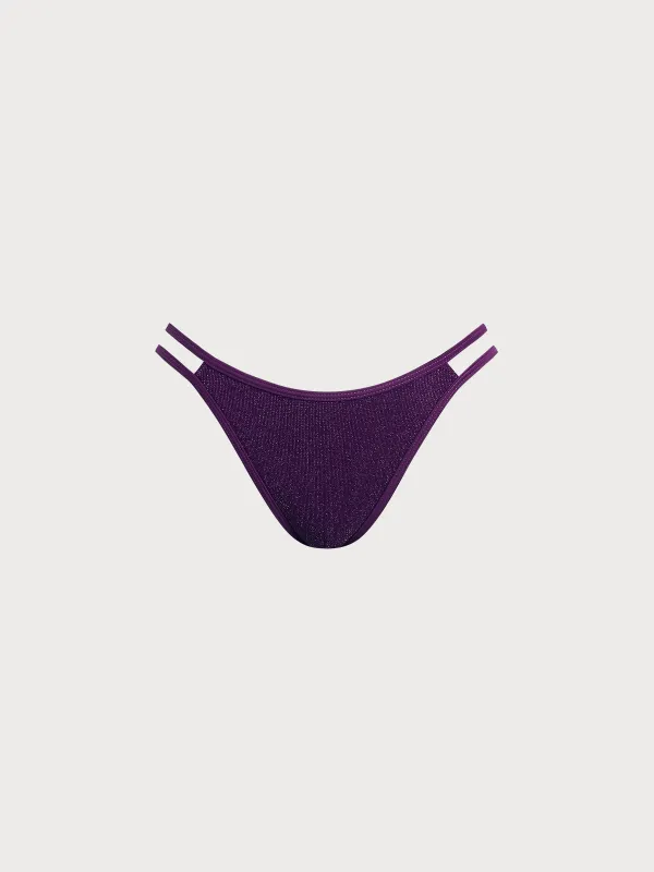 Purple Cutout Bikini Bottom sold by BERLOOK
