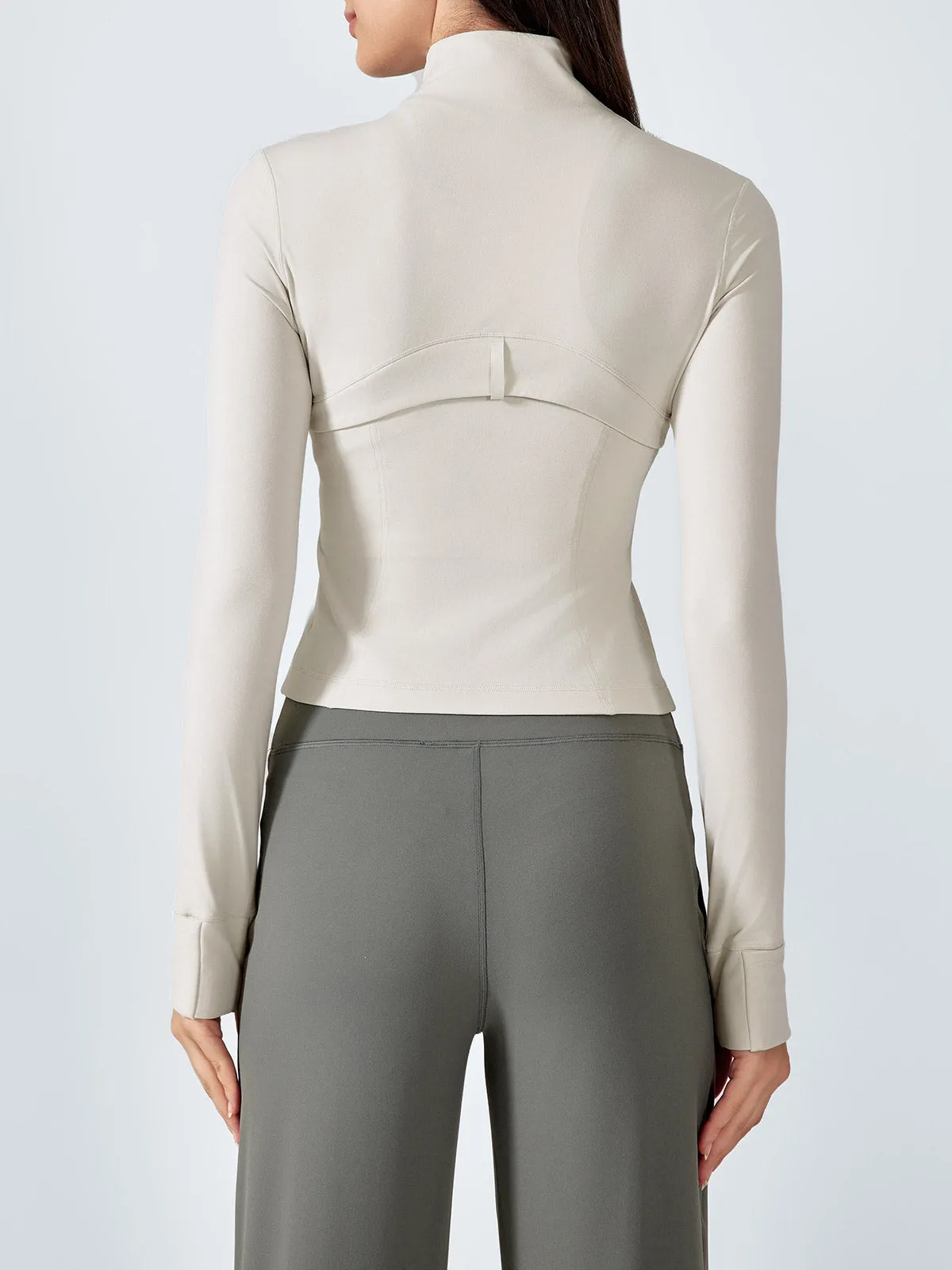 Cream Cropped Sports Jacket sold by BERLOOK product image thumbnail 3