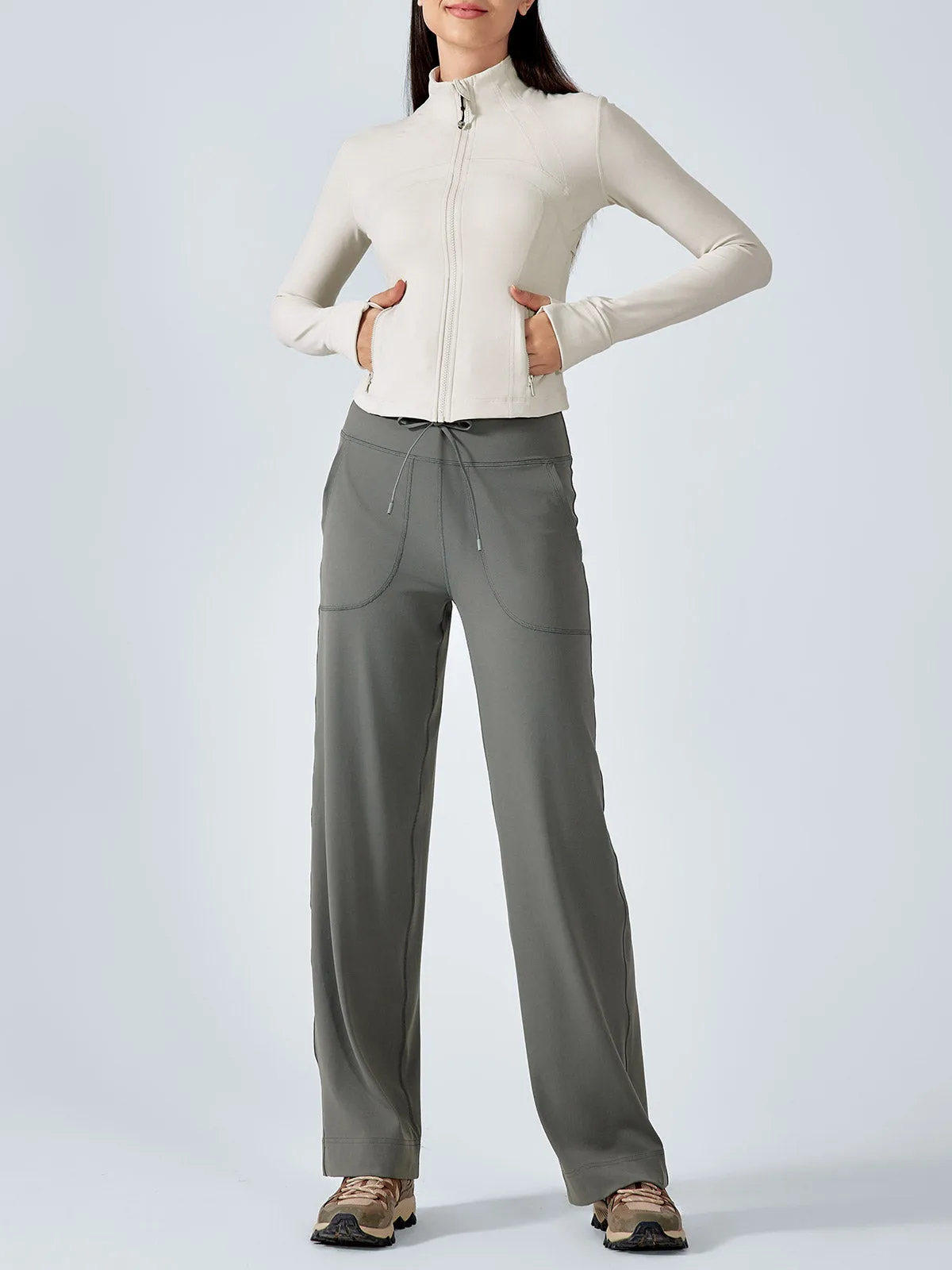 Cream Cropped Sports Jacket sold by BERLOOK product image thumbnail 5