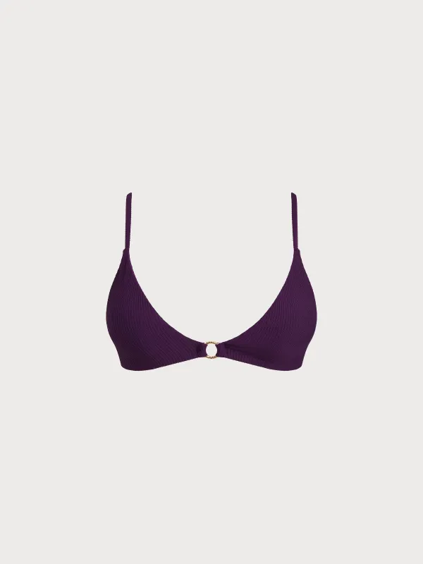 Purple O-Ring Bikini Top sold by BERLOOK