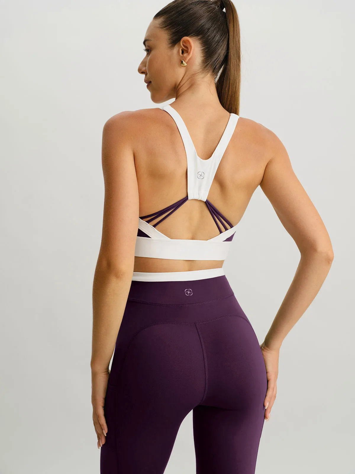 Purple Contrast U Neck Sports Bra - Light Support sold by BERLOOK product image thumbnail 2