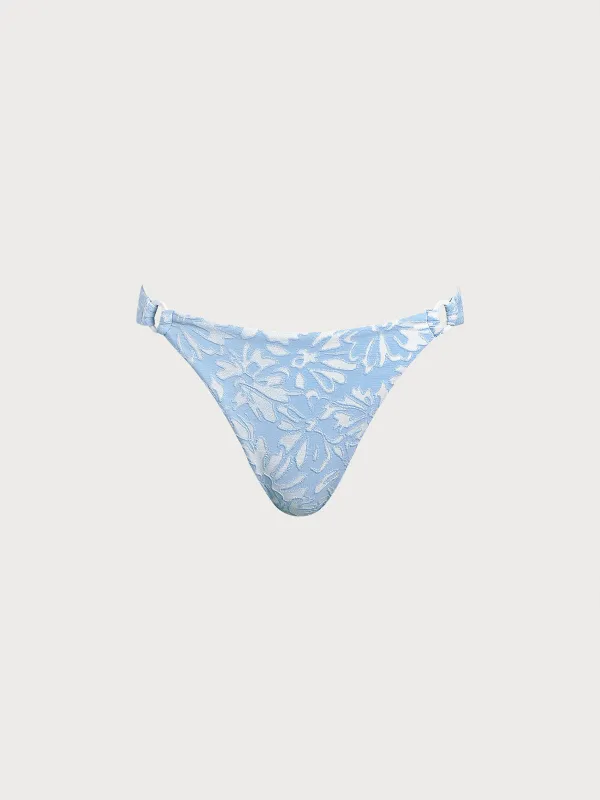 Light Blue Textured O-Ring Bikini Bottom sold by BERLOOK