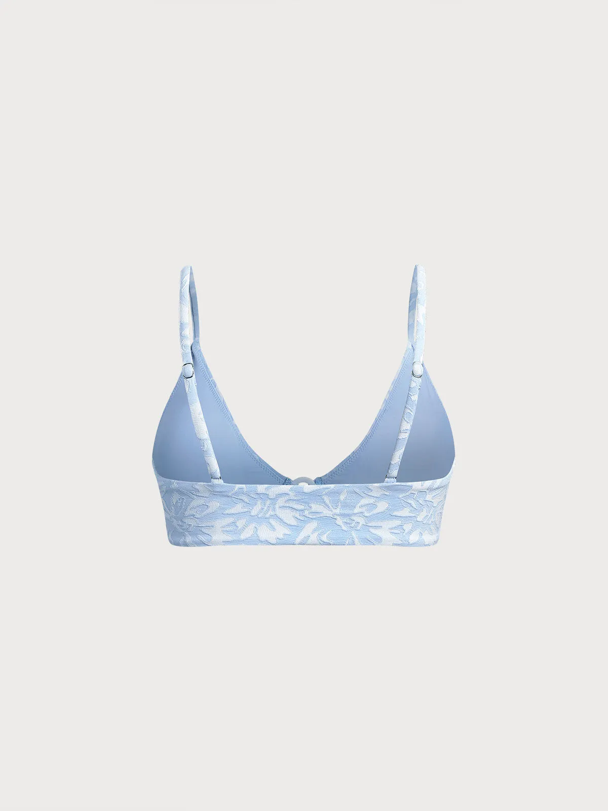 Light Blue O-Ring Textured Bikini Top sold by BERLOOK product image thumbnail 2