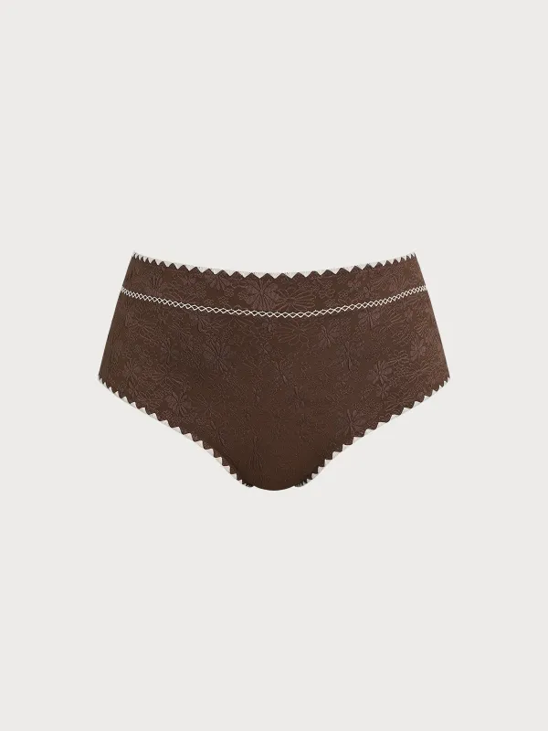 Dark Coffee Textured Plus Size Bikini Bottom sold by BERLOOK