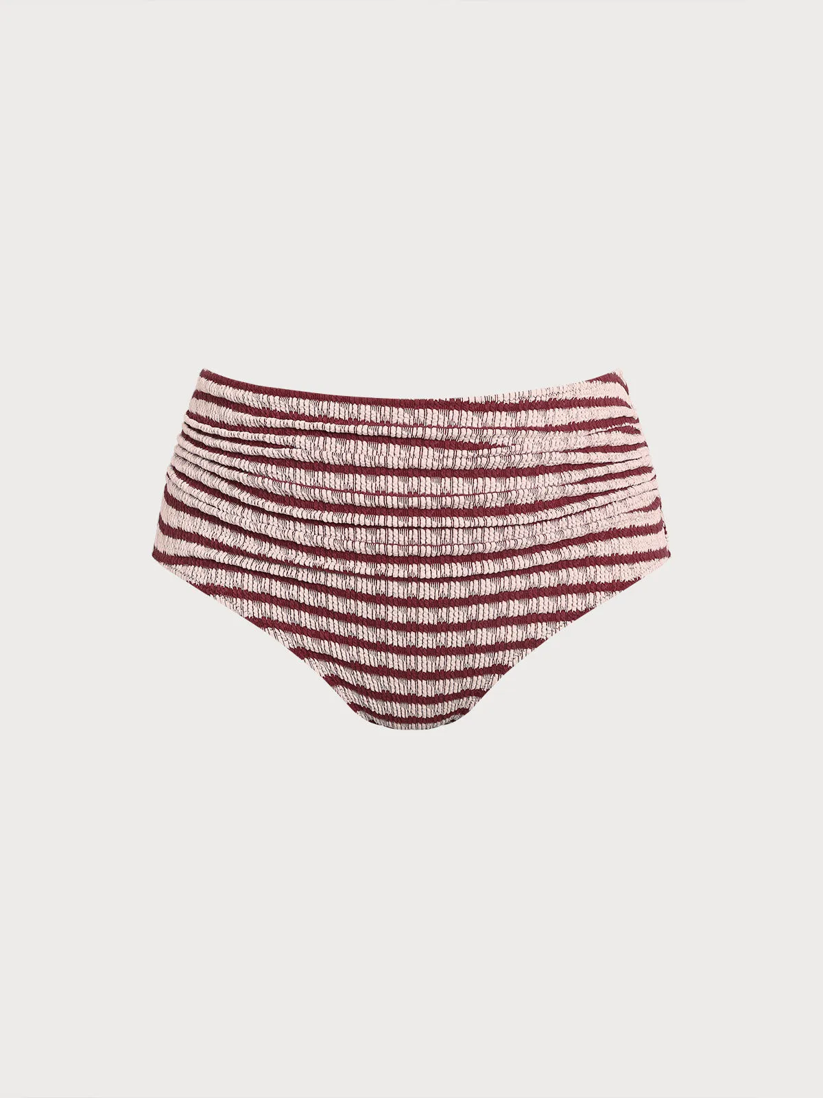 Wine Red Stripe Plus Size Bikini Bottom sold by BERLOOK