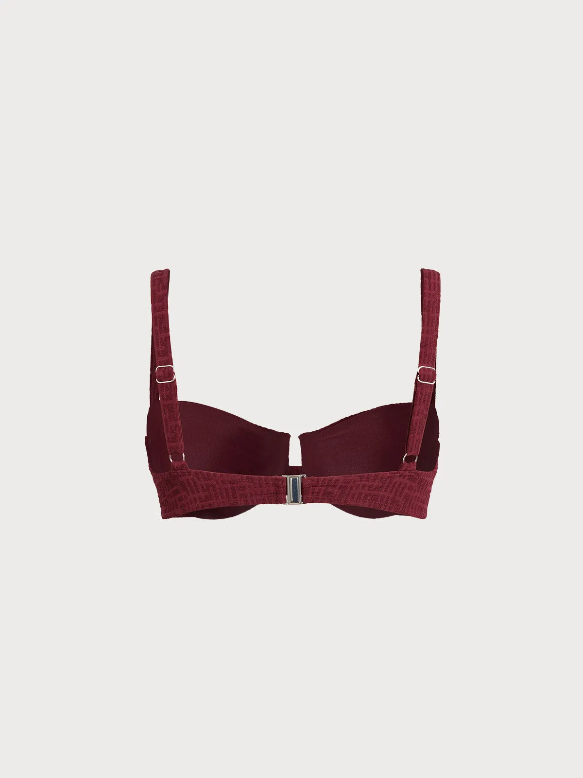 Wine Red Textured Underwire Bikini Top sold by BERLOOK product image thumbnail 2
