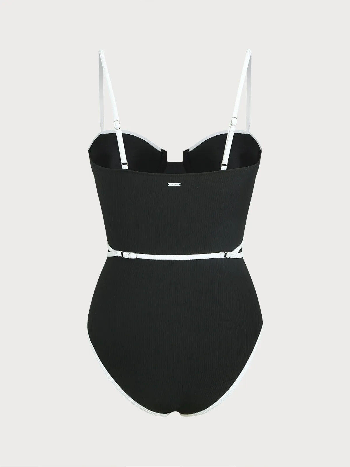 Black Contrast Underwire One-Piece Swimsuit sold by BERLOOK product image thumbnail 2