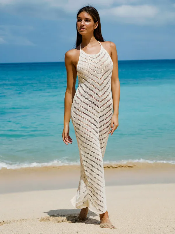 Leaf-Print Wrap Cover-Up sold by BERLOOK