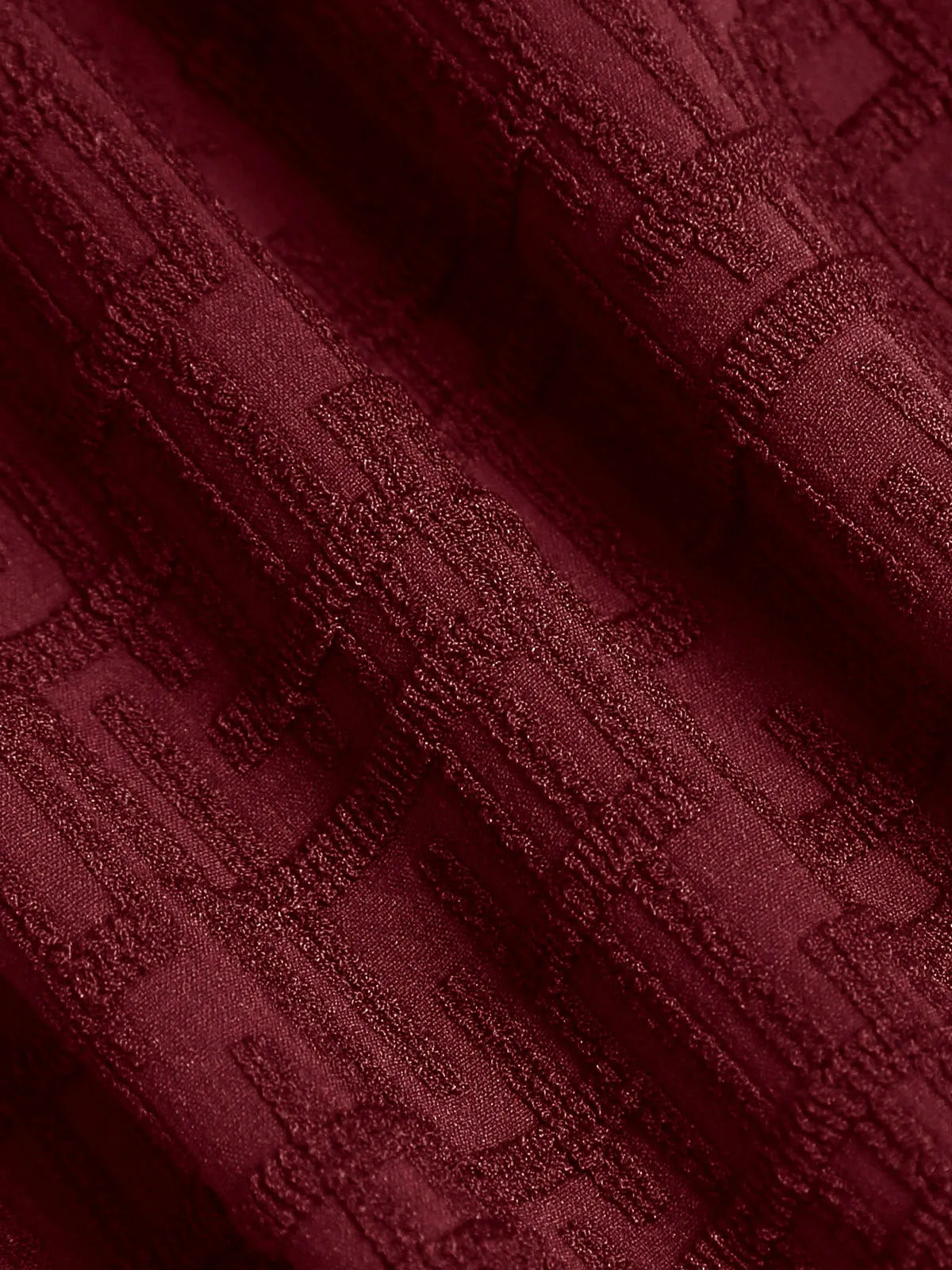 Wine Red Textured U-Ring Cross Back Bikini Top sold by BERLOOK product image thumbnail 4