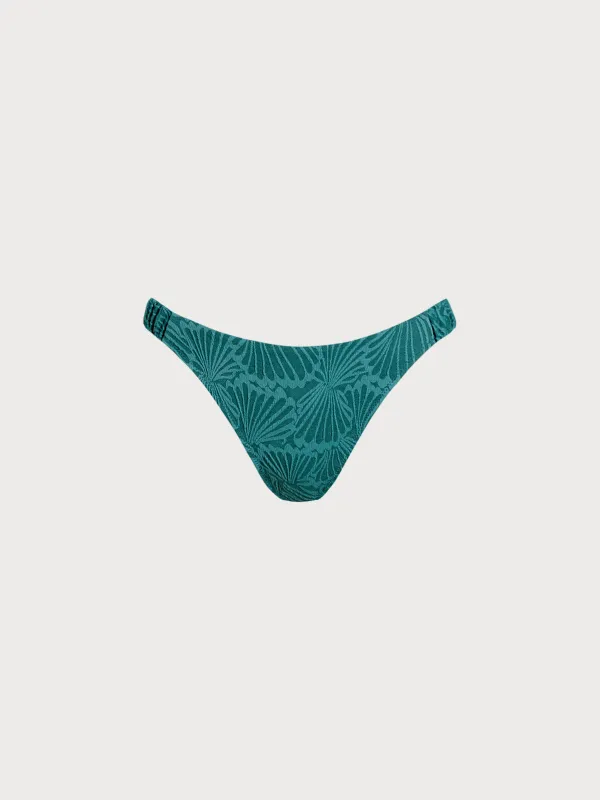 Dark Green Jacquard Elastic Bikini Bottom sold by BERLOOK