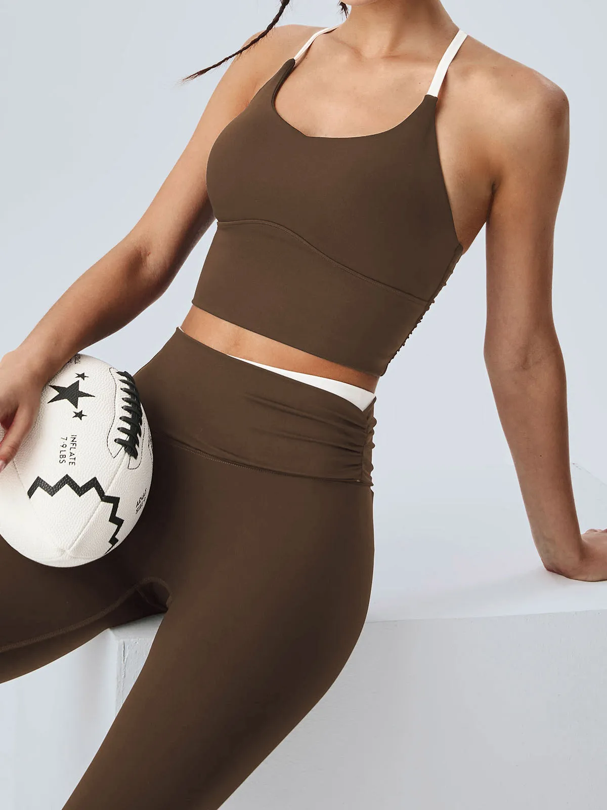 Coffee Halter Sports Bra - Light Support sold by BERLOOK product image thumbnail 2