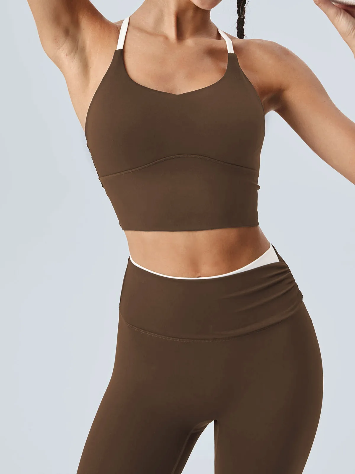 Coffee Halter Sports Bra - Light Support sold by BERLOOK product image thumbnail 3