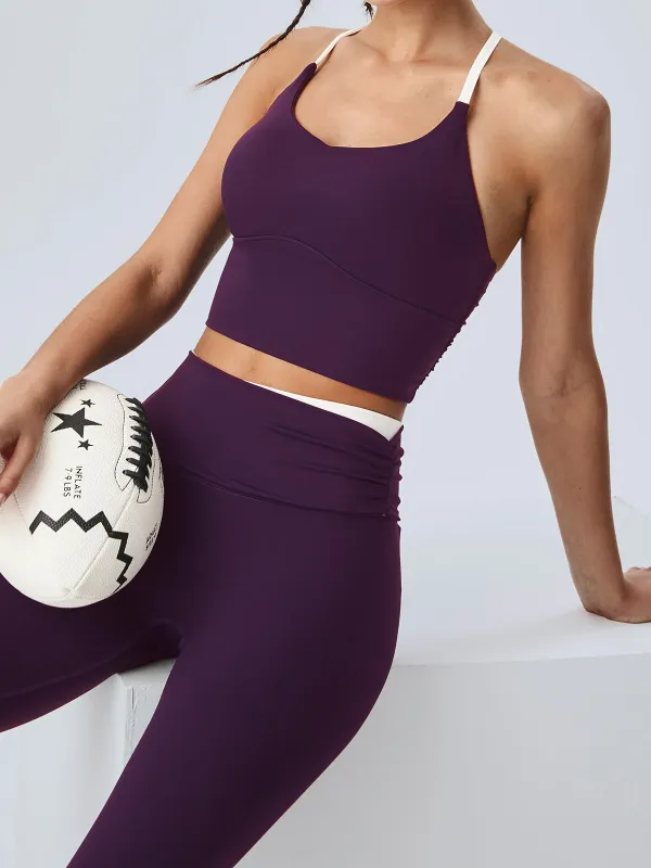 Purple Halter Sports Bra - Light Support sold by BERLOOK